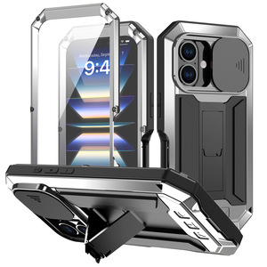 Custodia Protettiva Robusta in Metallo Antiurto con Supporto Pieghevole e Copriobiettivo Scorrevole per <span class=keywords><strong>iPhone</strong></span> 16 Pro Max - Vendita all'Ingrosso - Product Image 4