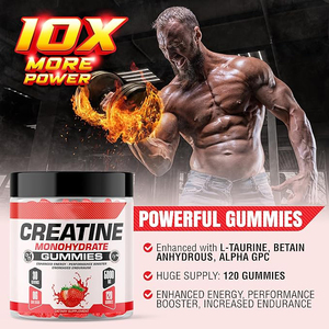 Venta al por mayor Etiqueta Privada <span class=keywords><strong>natural</strong></span> pre-entrenamiento crecimiento muscular 5000mg osos creatina monohidrato suplementos gomoso para mujeres y hombres