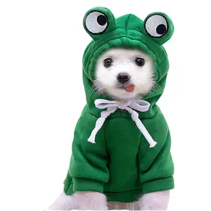 Puda fornisce moda coreana a buon mercato personalizzata pet dog frog vestiti di colore verde primavera/inverno
