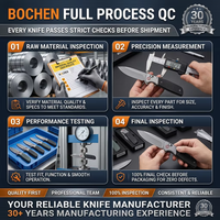 Couteau de poche pliant tactique EDC Bochen de haute qualité, en acier D2, avec manche G10, personnalisable, pour le camping, la chasse, ou comme cadeau.