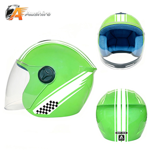 DOT Approved Open Face Motorcycle Helmet Carbon Fiber Shell Lightweight 3/4 Coverage Vintage Design for Commuting-Customizable - Product Image 1