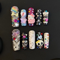 Marque privée, 10 pièces, gel pour ongles, vente en gros de luxe, styles français, ongles artificiels en acrylique, autocollants pour fête, ongles à presser