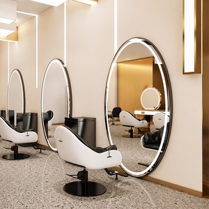 Miroir de <span class=keywords><strong>coiffeur</strong></span> mural ovale rond lumineux à écran tactile intelligent moderne <span class=keywords><strong>CF</strong></span> pour salle de bain - Product Image 5