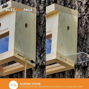 Piège à abeilles charpentières d'extérieur - Piège de surveillance des abeilles charpentières B1 - Toit incliné - Piège à abeilles en bois - Piège à abeilles charpentières (Lot de 1 pièce) - Product Image 3