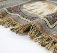 Couverture en gaze de coton douce à franges haute définition - Imprimé animalier style européen pour usage domestique toutes saisons