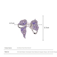 Bros Pin Mutiara Air Tawar Berlapis Emas Kuningan Bentuk Kupu-Kupu Cantik 8-9mm Bentuk Kancing Dapat Disesuaikan Hadiah Pesta Pernikahan Unisex