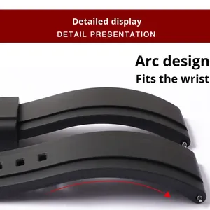 Bracelet de montre en caoutchouc souple à dégagement rapide personnalisé, étanche, pour montre Ome Ga, 20 mm, 22 mm, 24 mm, bracelet de montre universel à extrémité incurvée - Product Image 4