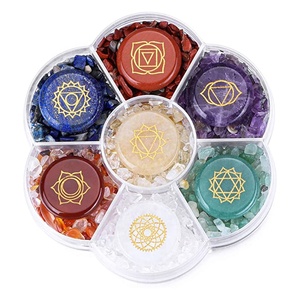 7 <strong>Chakra</strong> <strong>Engraved</strong> Words <strong>Stone</strong> Natural Seven <strong>Chakra</strong> Power <strong>Stone</strong> Box Set - Product Image 1
