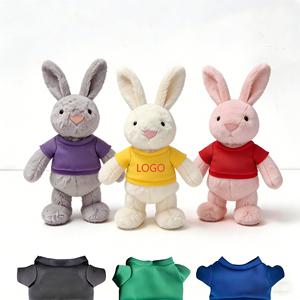 Boneka kelinci telinga panjang mainan mewah hewan bordir LOGO kustom dengan tambalan alfabet mainan hadiah anak-anak dikemas dalam tas OPP - Product Image 1