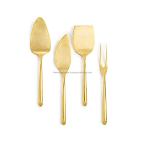 Juego de cuchillos de queso pulidos dorados de acero inoxidable hechos a mano con mango de resina, bonitas herramientas decorativas de mesa para uso doméstico - Product Image 2