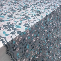 Tissu en dentelle brodée florale de luxe 100% polyester tissé en tulle pour robes de mariée et textiles de maison