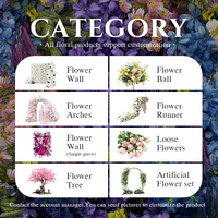 Nouvelle Murale Florale Populaire en Soie Artificielle, Design Écologique, Plusieurs Couleurs Personnalisables pour Fond de Mariage Moderne