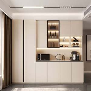 Nordic Style Chinese <b>Vintage</b> Wooden <b>Sideboard</b> Buffet Cabinet for Dining & Kitchen with Wine Rack - Product Image 2