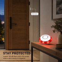 Z-Wave Plus S2 Smart Siren 120 dB Alarm Strobo LED Merah Pengulang Sinyal Bertenaga AC Sensor Keamanan Terpasang di Dinding