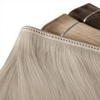 Extensions de cheveux humains Remy, trame papillon, double épaisseur, mèches blondes sans couture pour rallongement en salon