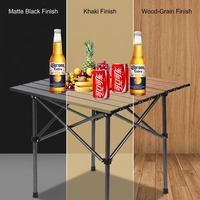 Table de camping pliable en alliage zinc-fer, capacité 80 kg, table de pique-nique robuste enroulable, compacte, portable, pour extérieur et jardin, logo personnalisé