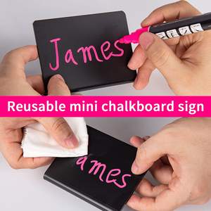 Paquete de 10 letreros de pizarra acrílicos ecológicos plegables AITEE Clear Mini Tabletop Small L-Shaped Blackboard - Product Image 4