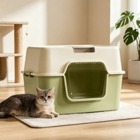Bac à litière pour chat entièrement fermé avec capot, grande toilette pour chat à ouverture rabattable, anti-déversement, contrôle des odeurs, bac à litière pour chat d'intérieur