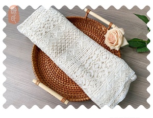 70% bông 30% nylon hoa mẫu tùy chỉnh màu sắc mềm 3D pháp bespoke Jacquard dệt kim lông mi ren vải Mạng Che Mặt cô dâu - Product Image 6