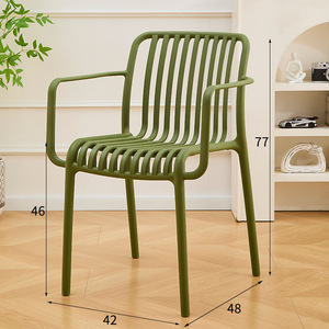 Vertical bar hollowed-out chair - simple <b>dining</b> chair suitable for home use can be stacked <b>armchair</b> with armrests balcony le - Product Image 6