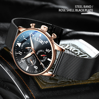 Neue Kleine Drei-Zeiger Mode Business Herren Quarzuhr Edelstahl & Lederarmband Luxus Nummerierte Datum-Chronograph-Uhren