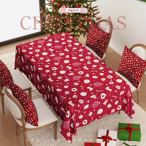 Mantel de PVC Estampado Navideño, Rectangular, Impermeable, Resistente al Aceite, para Uso Doméstico, Decoración Festiva - Product Image 1