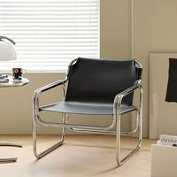 Chaise Bauhaus vintage, fauteuil en cuir de selle, chaise de salon