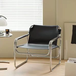 Chaise Bauhaus <span class=keywords><strong>vintage</strong></span>, <span class=keywords><strong>fauteuil</strong></span> en cuir de selle, chaise de salon - Product Image 3