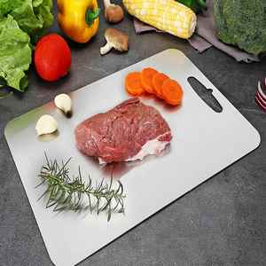 Custom Double-Sided Stainless Steel & Titanium Eco-Friendly Antibacterial Dishwasher Safe Square Cutting Board for Kitchen Use - Product Image 2
