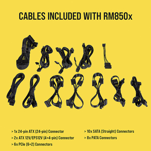 CORSAIR RMx Serie RM850x 850W Watt ATX12V 80 PLUS GOLD Zertifiziertes Voll Modulares Netzteil Unterstützt RX 6700 6800 6900 <span class=keywords><strong>6950</strong></span> <span class=keywords><strong>XT</strong></span> - Product Image 5