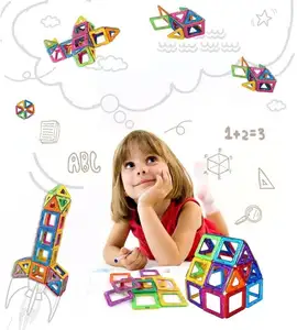 Jeu de construction magnétique pour enfants, blocs de connexion, pièces, Kit de jouets d'apprentissage pour tout-petits, carreaux magnétiques