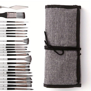 NOVISON Juego de 25 Pinceles de Nylon de Alta Calidad para Artistas con Mangos de Madera Negros y Rojos para Pintura al Óleo/Acrílica/Acuarela - Product Image 2