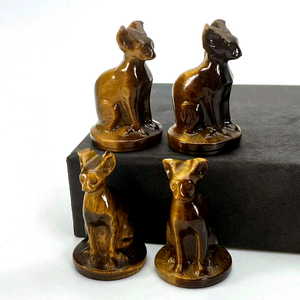 Gran oferta, roca Natural espiritual, 4cm, Ojo de Tigre, obsidiana, cuarzo, Gato egipcio <span class=keywords><strong>Mau</strong></span>, piedra curativa, talla de cristal, artesanía de piedras preciosas - Product Image 4