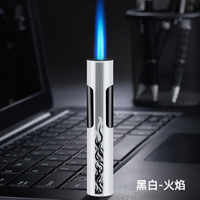 Briquet à gaz miniature rechargeable avec logo personnalisé, vente en gros, briquet moderne coupe-vent à flamme jet pour cadeaux