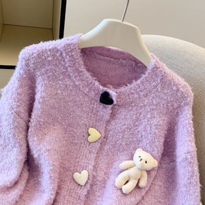 3040 # petit ours poupée tricoté Cardigan <span class=keywords><strong>pull</strong></span> femmes automne et <span class=keywords><strong>hiver</strong></span> nouveau Style ample doux collant <span class=keywords><strong>pull</strong></span> à manches longues <span class=keywords><strong>manteau</strong></span> - Product Image 6