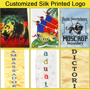 Étole de graduation en satin blanc personnalisée en gros avec logo imprimé - Product Image 3