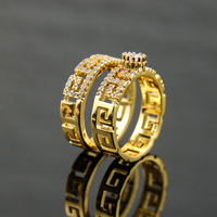 Ensemble de bagues de mariage au design classique pour couple, 5a zircone cubique, bague en or 24 carats, bijoux