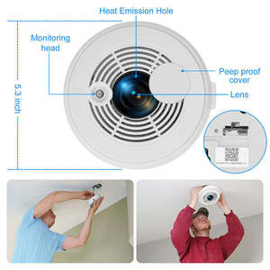 Système d'alarme de vision nocturne avec caméra d'alarme de fumée de 25 heures avec audio - Product Image 5
