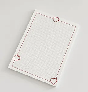 B5 size heart design grid notepad paper memo pad