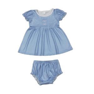 Ensemble 2 pièces tunique et short brodés à nœuds pour filles, style décontracté, vente en gros, vêtements mignons pour enfants - Product Image 1