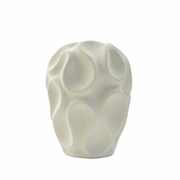 Vase en céramique blanc texturé unique avec finition sablée, forme organique, vase décoratif artistique, vase esthétique moderne pour cadeau de mariage