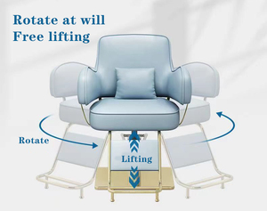 JINRUIYUAN salone bellezza capelli in acciaio inox metallo con il piede barbiere ascensore può essere posto capovolto stirare e tingere i sedili - Product Image 3