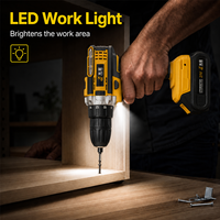 Taladro Eléctrico Inalámbrico Profesional de 21V con Batería de Litio de Alto Torque y Kit de Brocas para Mejoras del Hogar