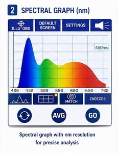 Spectrophotomètre portable Sensegood Instruments 400-700 nm, résolution 1 nm, appareil de mesure de la couleur pour peinture et textile - Product Image 3