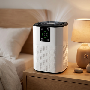 Purificador de Aire y Deshumidificador Blanco con Filtro HEPA, Funcionamiento Silencioso para Dormitorio, Hogar y Oficina - Product Image 1
