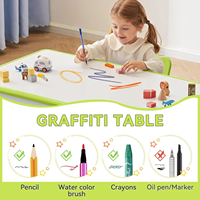 Hauteur réglable enfant en bas âge Table chaise ensemble enfants garderie meubles 4 chaises bureau Graffiti bureau enfants étude école plastique