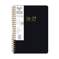 Carnet de notes promotionnel personnalisé avec couverture en PP dorée, spirale, intercalaires, pochette et pages autocollantes