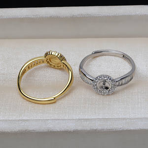 Anneau de cheveux ouvert en argent S925, style européen et américain, avec 5-6 perles, accessoires de bijoux DIY avec support creux - Product Image 4