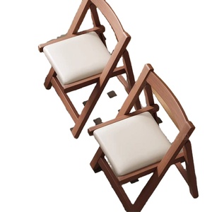 Chaise pliante moderne en bois massif, durable, pour la maison, le bureau, la salle à manger, portable, pliable, avec dossier, imperméable, mobilier de maison - Product Image 2