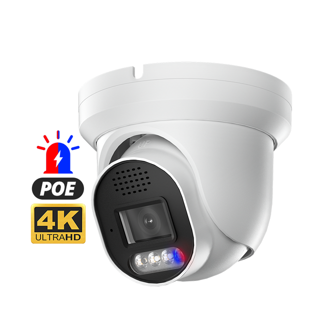 ULTRAHD 4K 8MP Security IP Dome Camera with Full Color Night Vision PoE H.265 Intelligent Analysis
